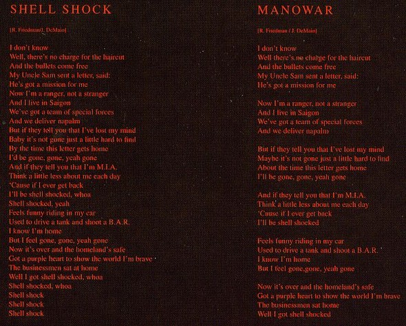 Manowar - Battle Hymns Lyric Details