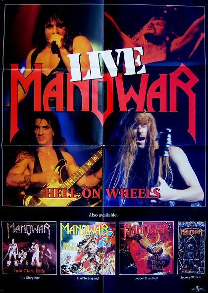Manowar - Hell On Wheels Live (Original Promo Poster)